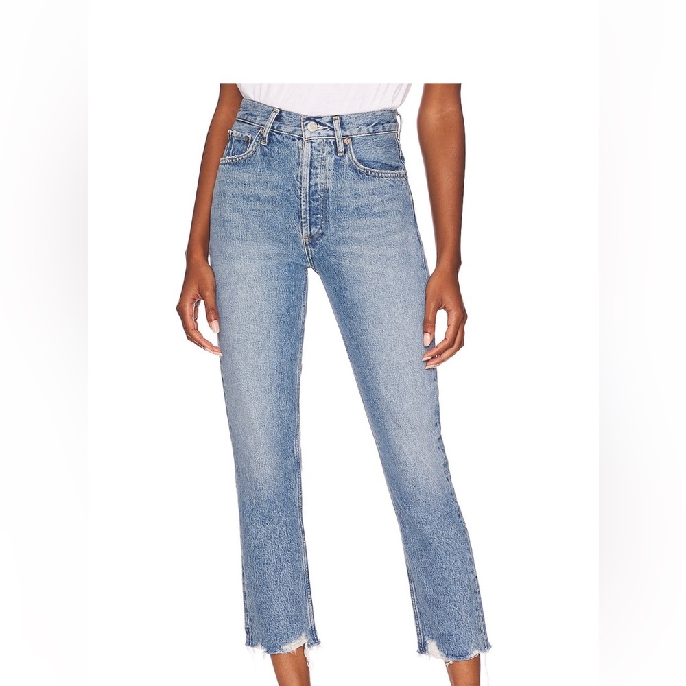 Agolde Riley High Rise Straight Crop in Haven Sz 28